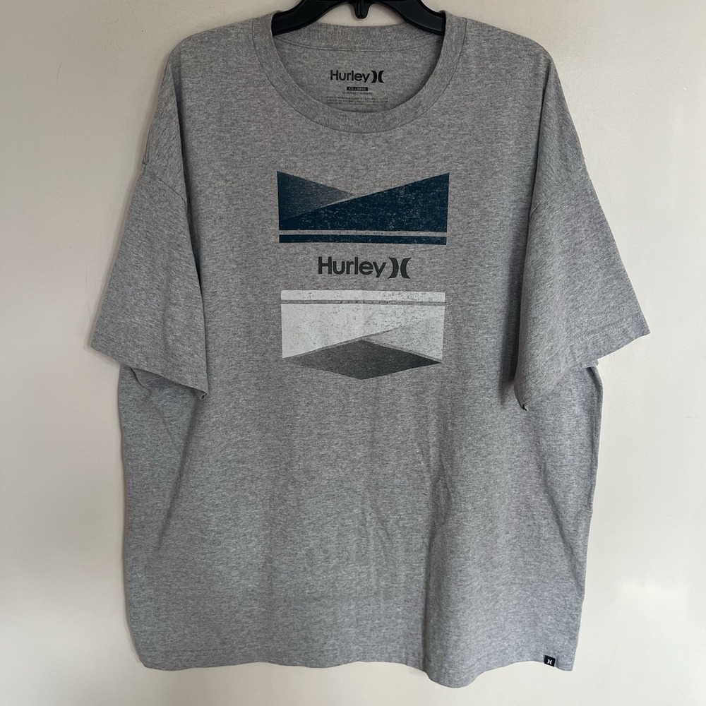 Men's Hurley Gray Graphic Print T-Shirt Size 2XL